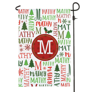 Holiday Family Name & Initial Personalized Garden Flag