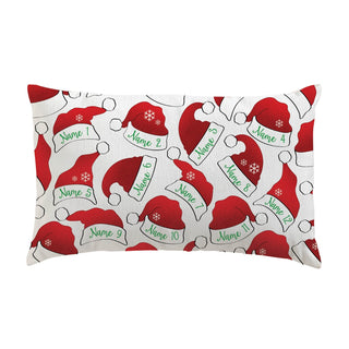 Santa Hats Personalized Lumbar Throw Pillow