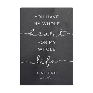My Whole Heart Personalized Black Wood Art Plaque