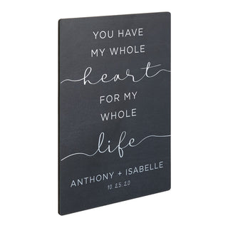 My Whole Heart Personalized Black Wood Art Plaque