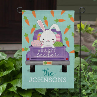Happy Easter Bunny Truck Personalized  Garden Flag