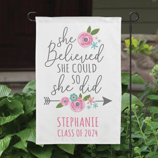 She Believed She Could So She Did Personalized Garden Flag