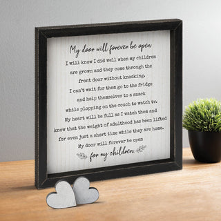 My Door Will Forever Be Open Framed Wood Art