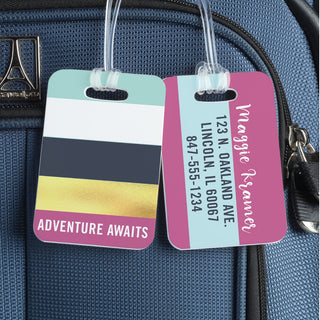 Colorful Stripes Personalized Luggage Tag