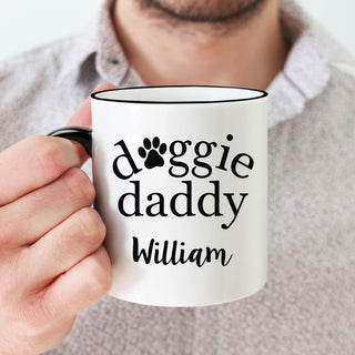 Doggie Daddy Personalized Black Handle Coffee Mug - 11 oz.