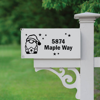 Welcome Gnome Personalized Black Mailbox Decal