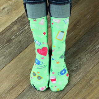 Nurse Icons Personalized Adult Crew Socks