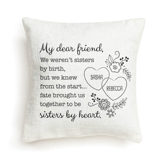 My Dear Friend Floral Throw Pillow With Two Names