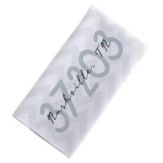 Zip Code Personalized Waffle Tea Towel