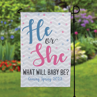 He or She? Personalized Garden Flag