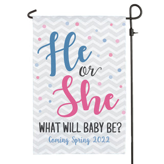 He or She? Personalized Garden Flag