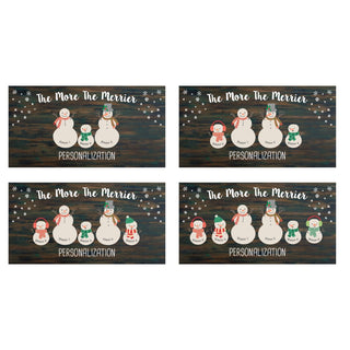 The More the Merrier Snow Family Narrow Doormat with Frame
