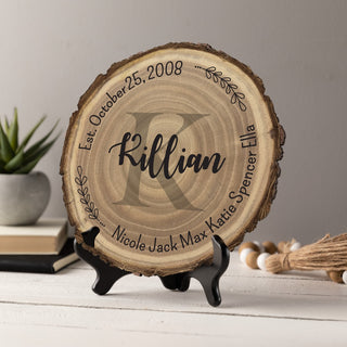 Our Family Personalized Faux Wood Plaque