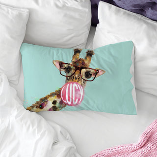 Giraffe Blowing Bubble Personalized Pillowcase
