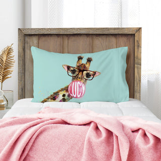 Giraffe bubble pillowcase with name