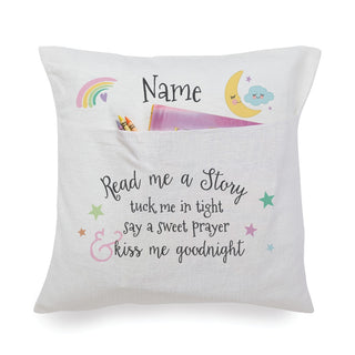 Read Me a Story Rainbow Personalized Throw Pocket Pillow