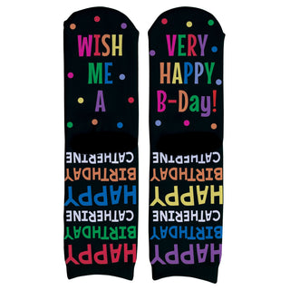 Happy Birthday Personalized Adult Crew Socks