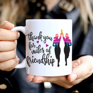 Thanks for the Miles of Friendship Personalized White Coffee Mug - 11 oz.