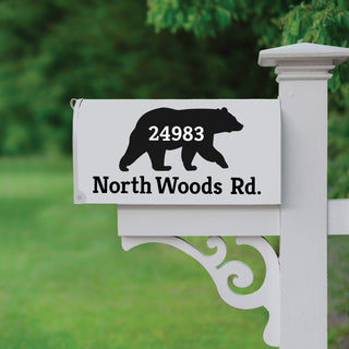Bear Personalized Black Mailbox Decal