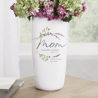 Mom is another word for love ceramic vase with name