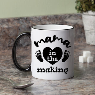 Mama in the making black handle 11 oz coffee mug