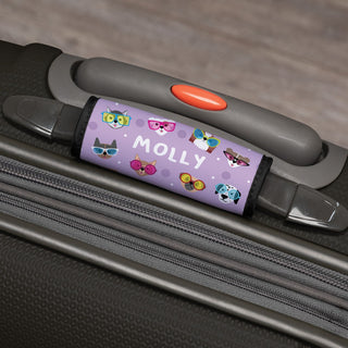 Dogs with Glasses Personalized Purple Luggage Handle Wrap