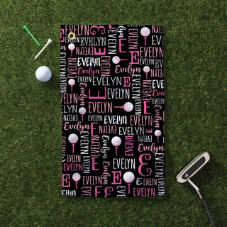 Initial and name golf towel with grommet