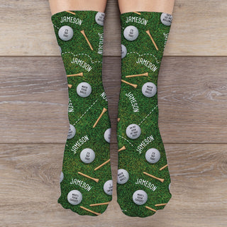 Golf ball and ball marker adult crew socks