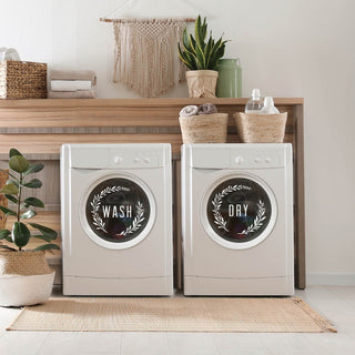 Leaf Wreath Wash and Dry White Laundry Decal