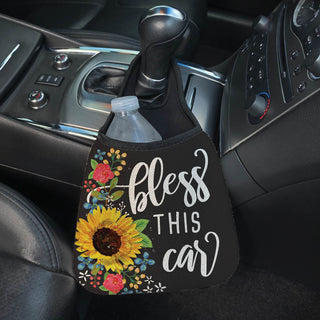 Bless This Car Floral Black Car Caddy
