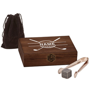 Golf Clubs Personalized Whiskey Stone Set
