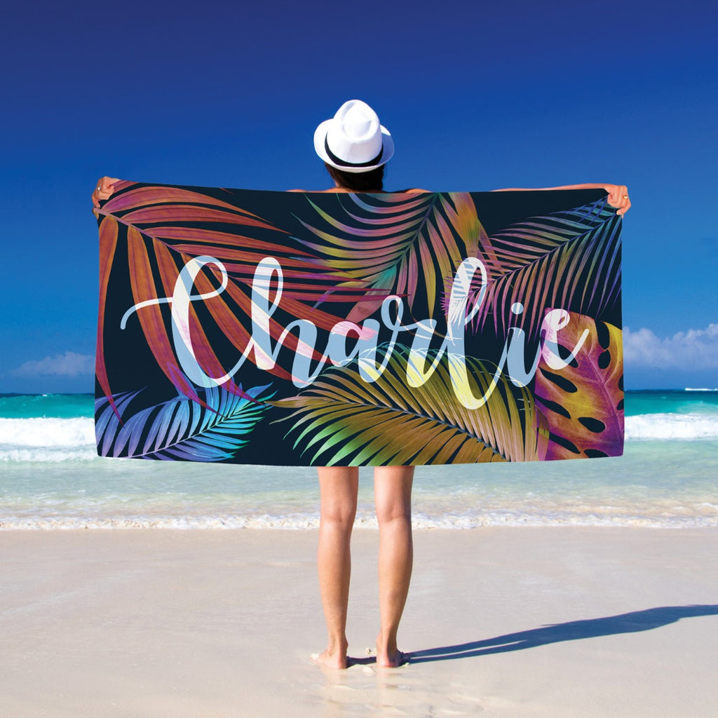 Palm Tree Beach Towel Personalized