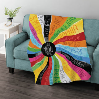 Spiral Be YOU tiful Personalized Fuzzy Throw Blanket