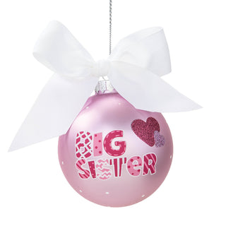 Big Sister Personalized Glass Ball Ornament