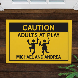 Adults at Play Personalized Thin Doormat