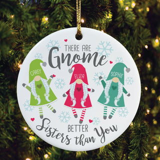 3 Gnomes sister ceramic ornament