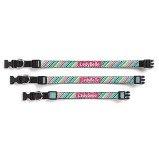 Preppy striped medium dog collar