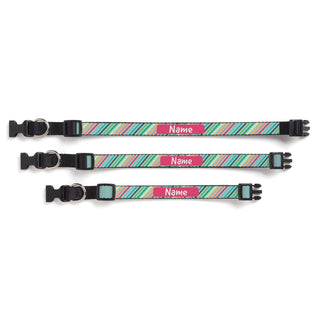 Preppy Striped Personalized Dog Collar - Medium