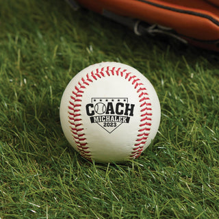 coach baseball with name and date
