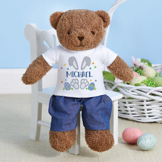 Easter Bunny Ears with Blue Name Bear Plush