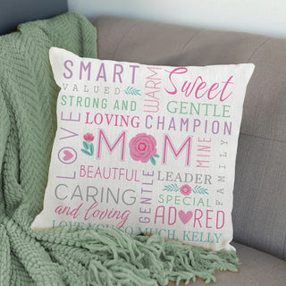 Mom throw pillow with name