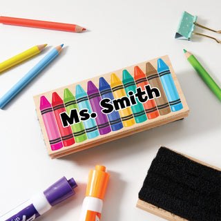 Colorful Crayons Personalized Handle Felt Eraser