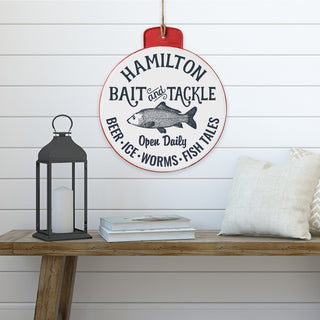 Bait And Tackle Personalized Large Metal Sign