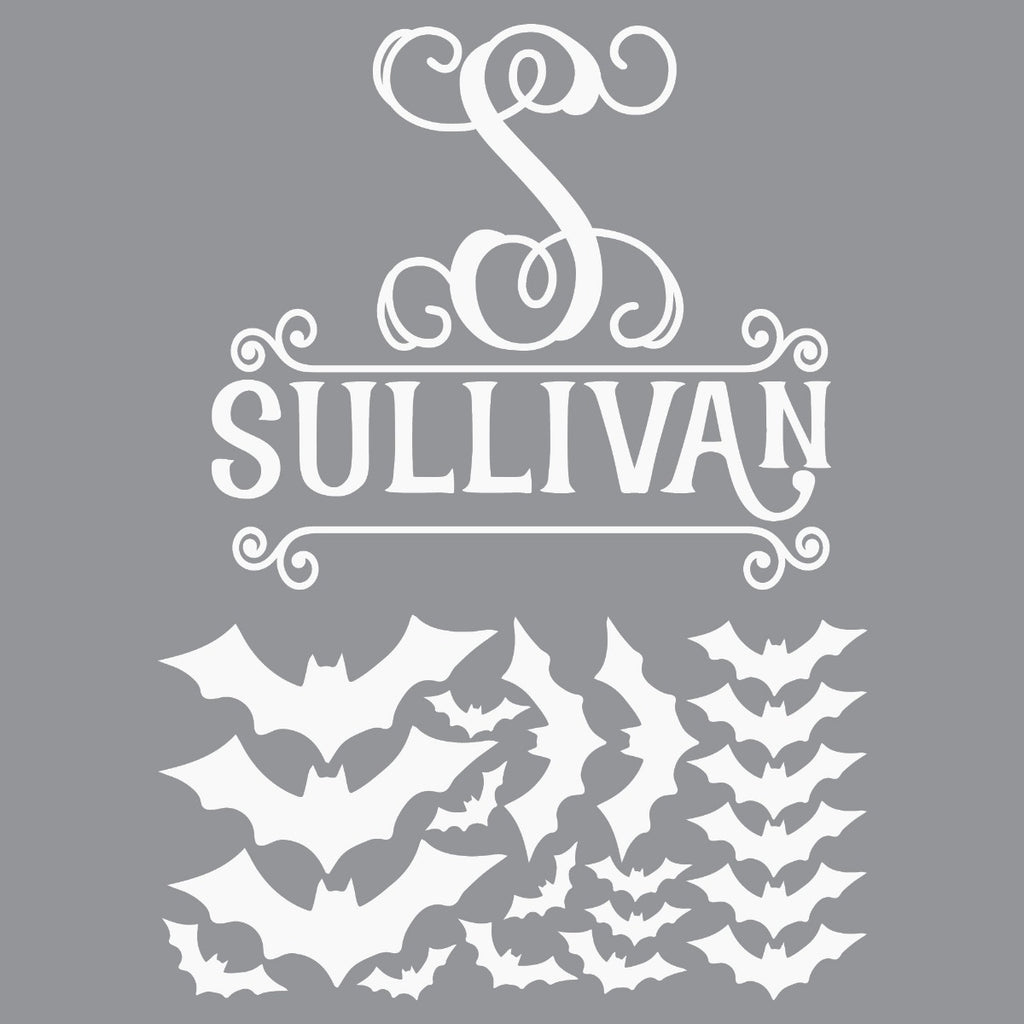 Spooky Bats Door Decal Personalized