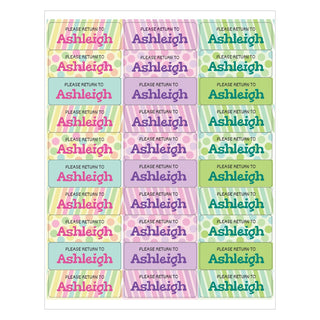 Back to School for Girl Weather Resistant Labels - Set of 60
