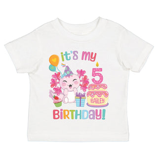 It's My Birthday Axolotl Toddler Personalized  White T-Shirt