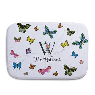Beautiful Butterflies Bath Mat Name & Initial