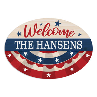 Patriotic Bunting Wreath Door Hanger