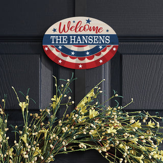 Patriotic Bunting Wreath Door Hanger