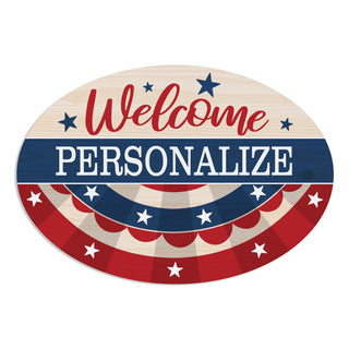 Patriotic Bunting Wreath Door Hanger